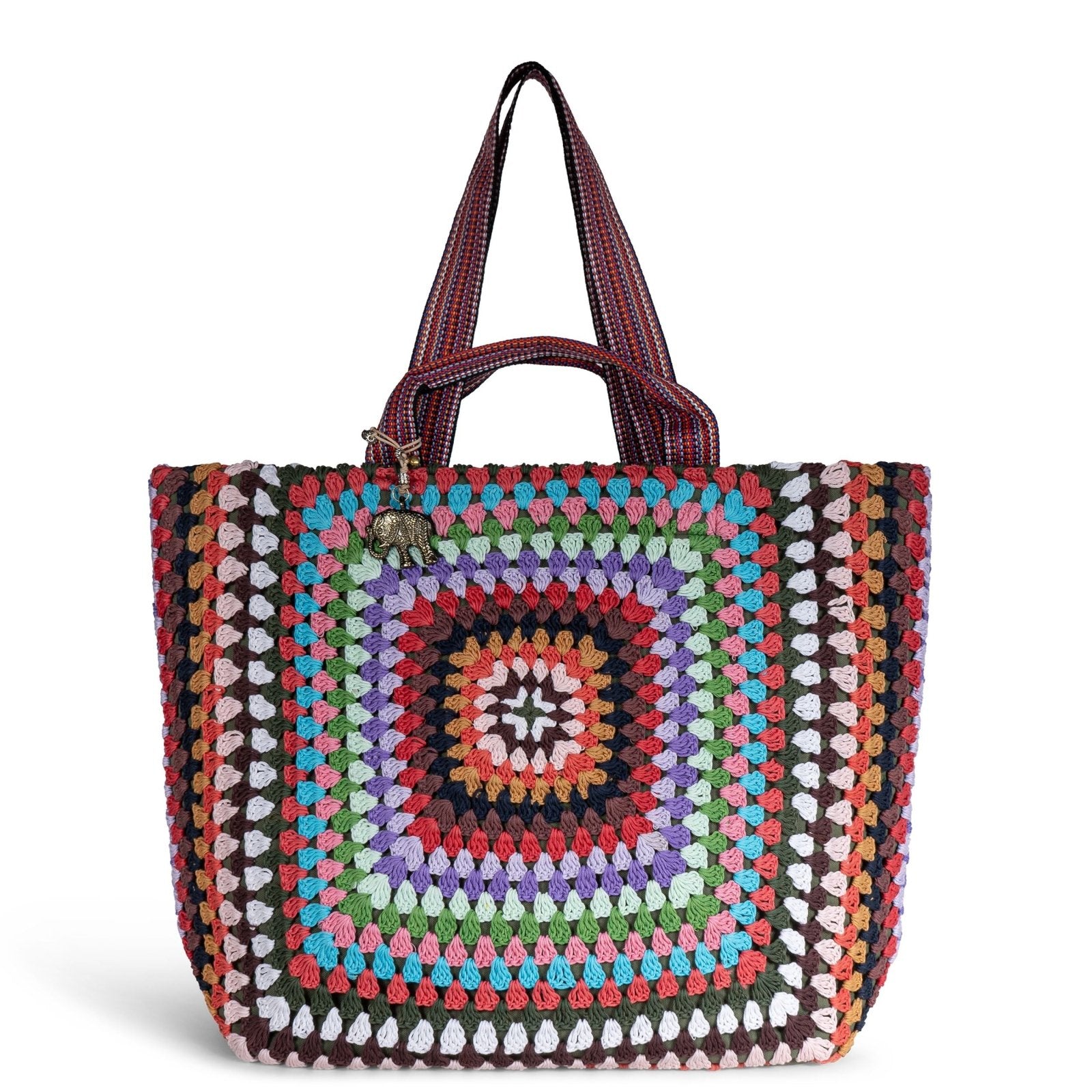 Großer Shopper Crochet Handarbeit multicolor - ANOKHI