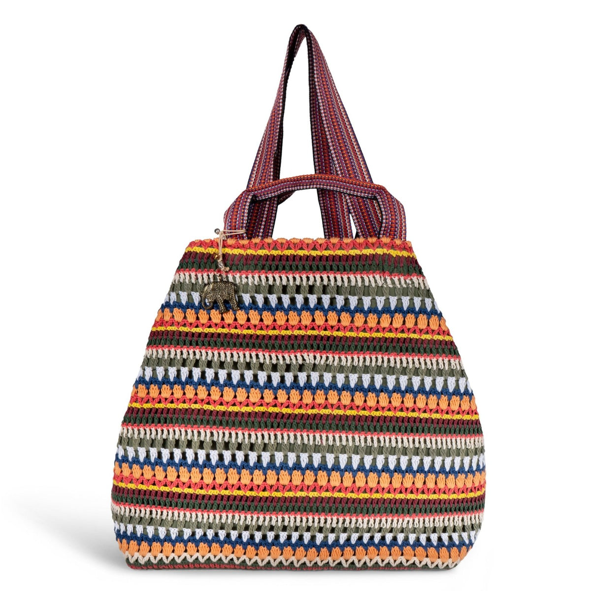 Großer Shopper Crochet Handarbeit multicolor - ANOKHI
