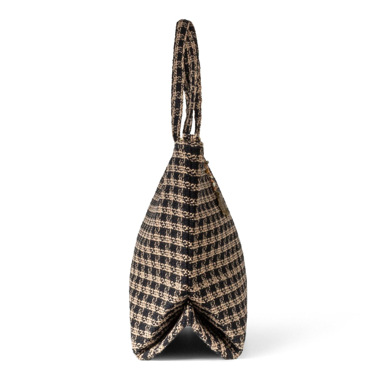 Großer Shopper Karo beige schwarz - ANOKHI