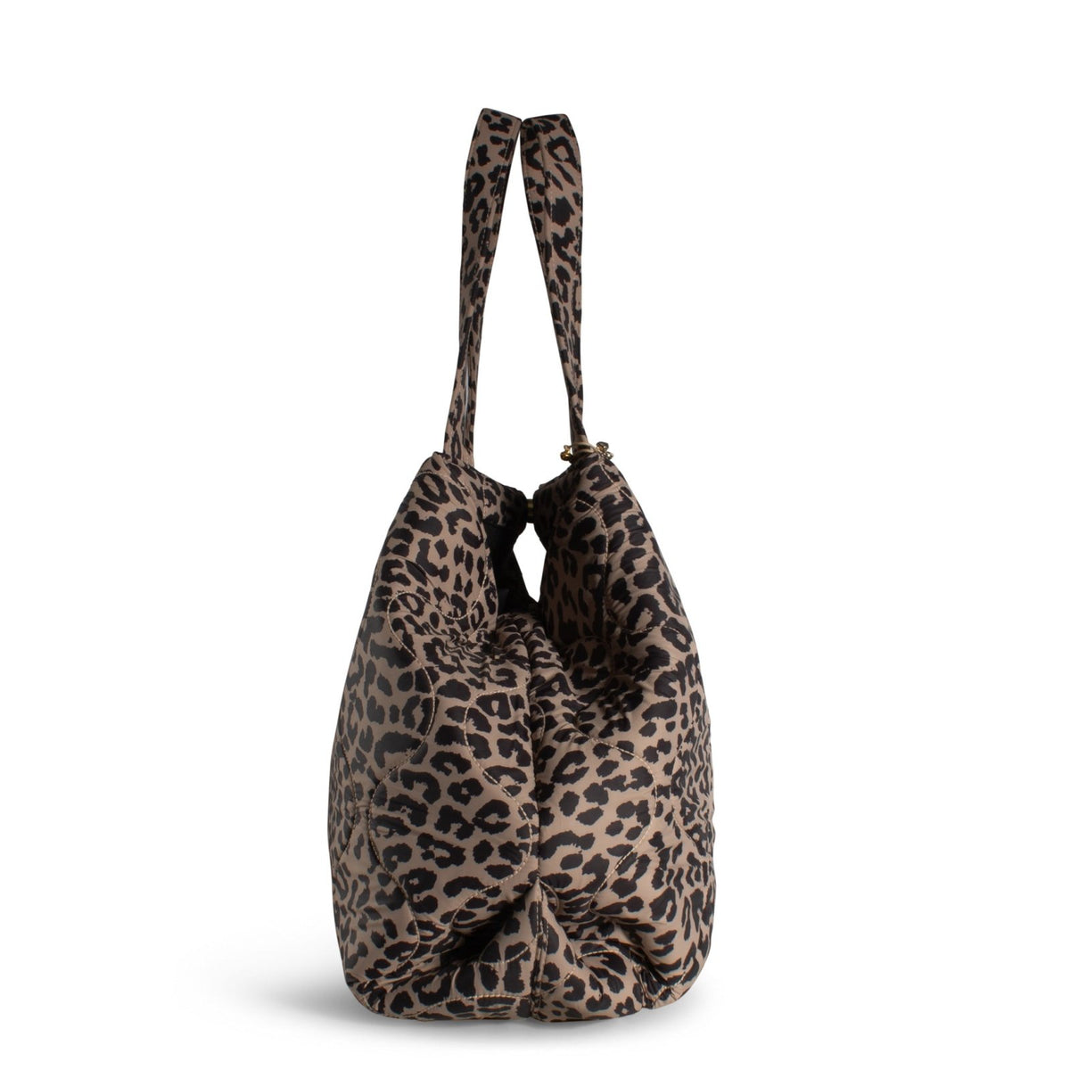 Großer Shopper Nylon Leodruck beige - ANOKHI