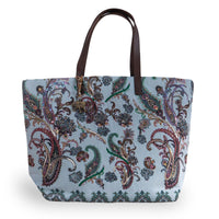 Großer Shopper Paisley und Perlen blau - ANOKHI