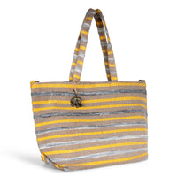 Large shopper bag, striped yellow beige – 2