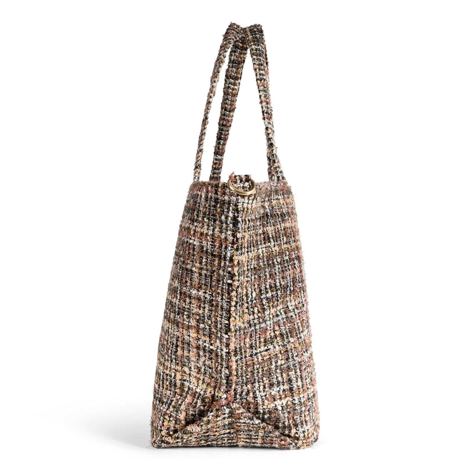Großer Shopper Tweed braun beige - ANOKHI