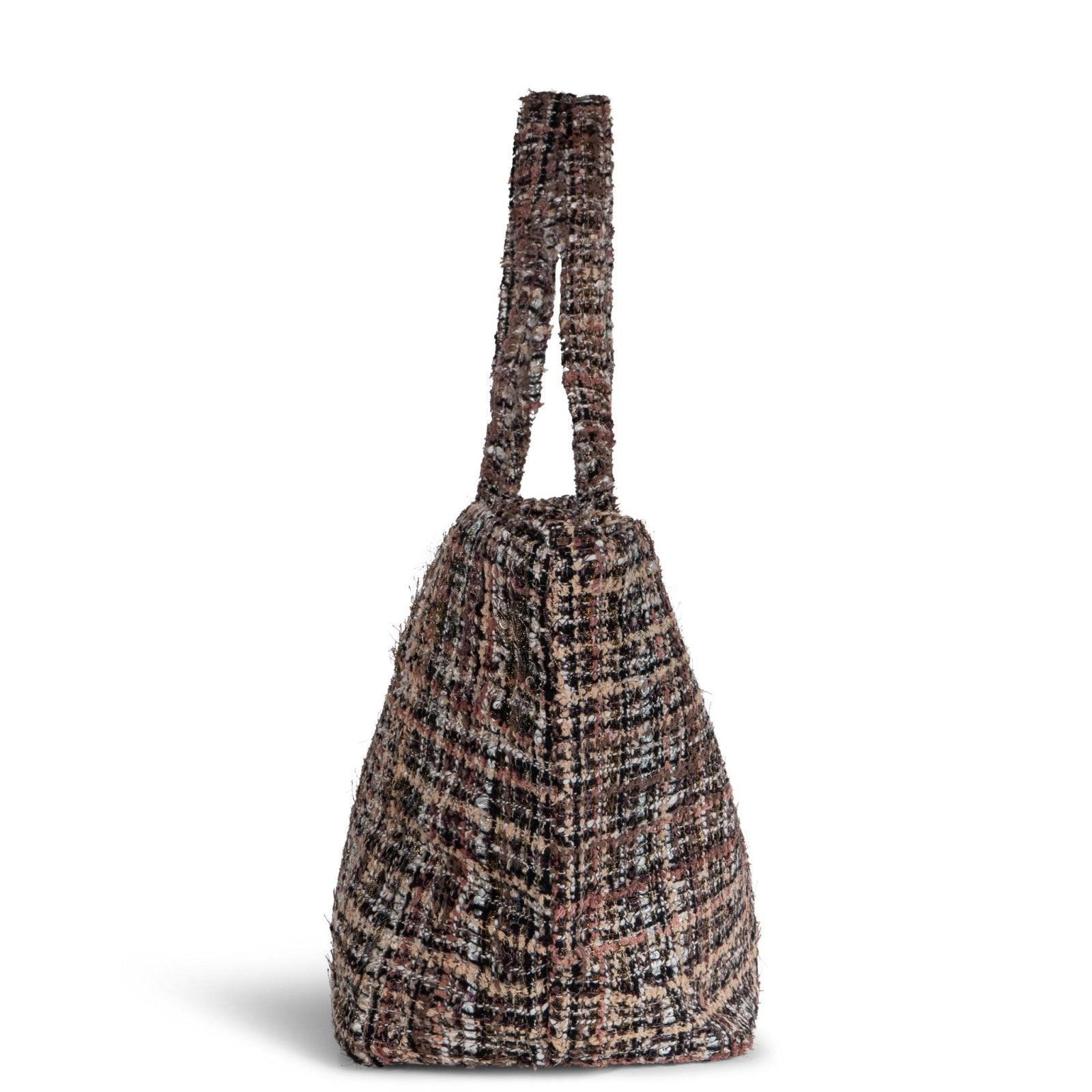 Großer Shopper Tweed braun beige - ANOKHI