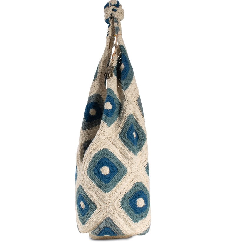 Häkelbeutel, Hippiebag Blau - ANOKHI
