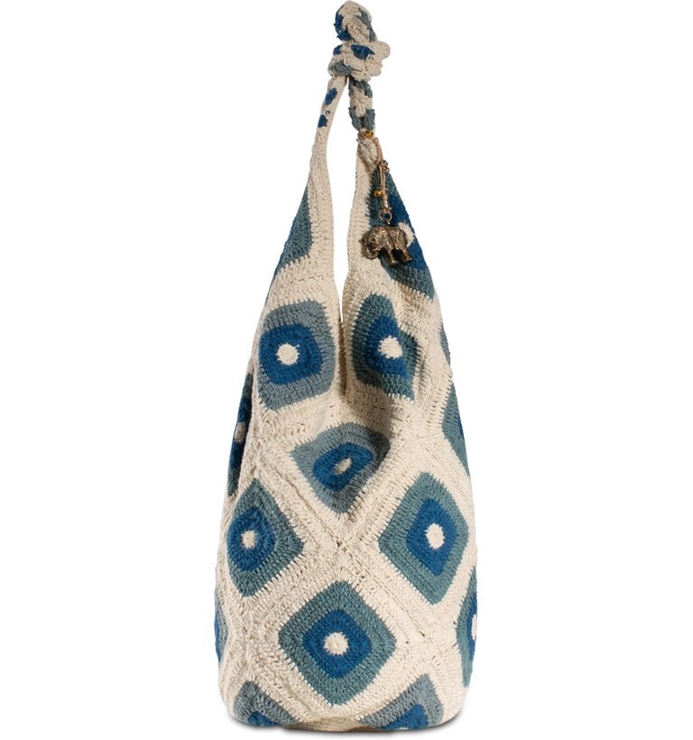 Häkelbeutel, Hippiebag Blau - ANOKHI