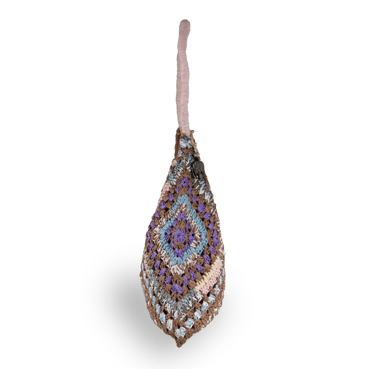 Hippie Bag Beuteltasche Bast Handarbeit braun - ANOKHI