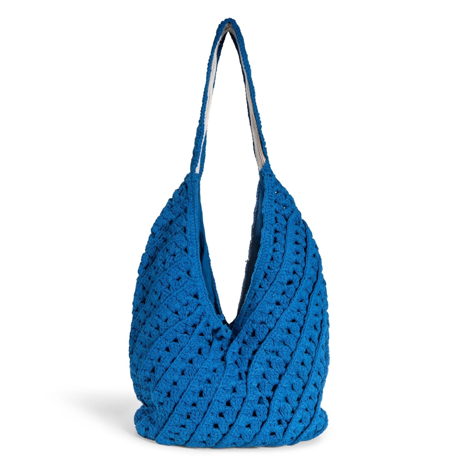 Hippie Bag Beuteltasche gehäkelt Handarbeit blau - ANOKHI