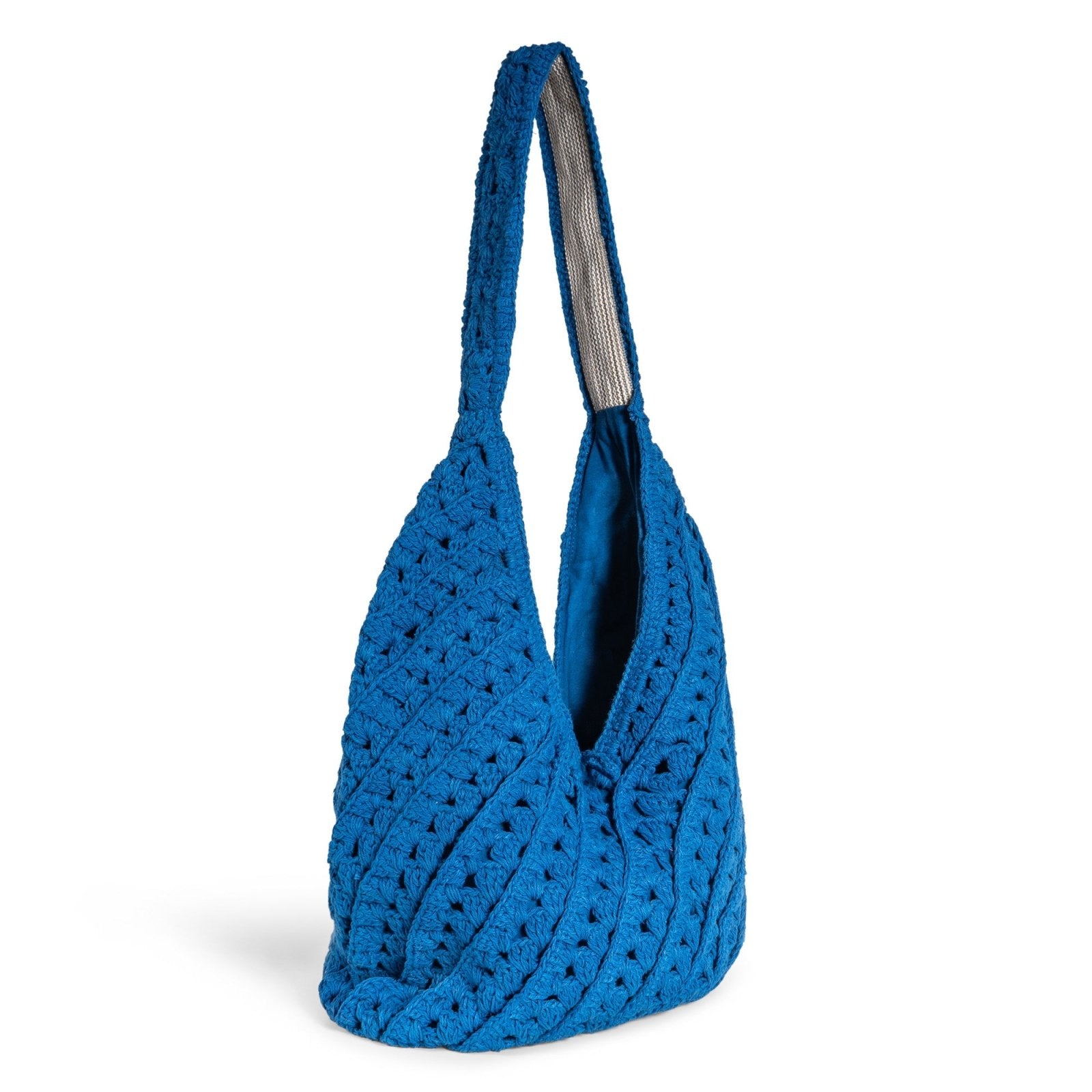 Hippie Bag Beuteltasche gehäkelt Handarbeit blau - ANOKHI