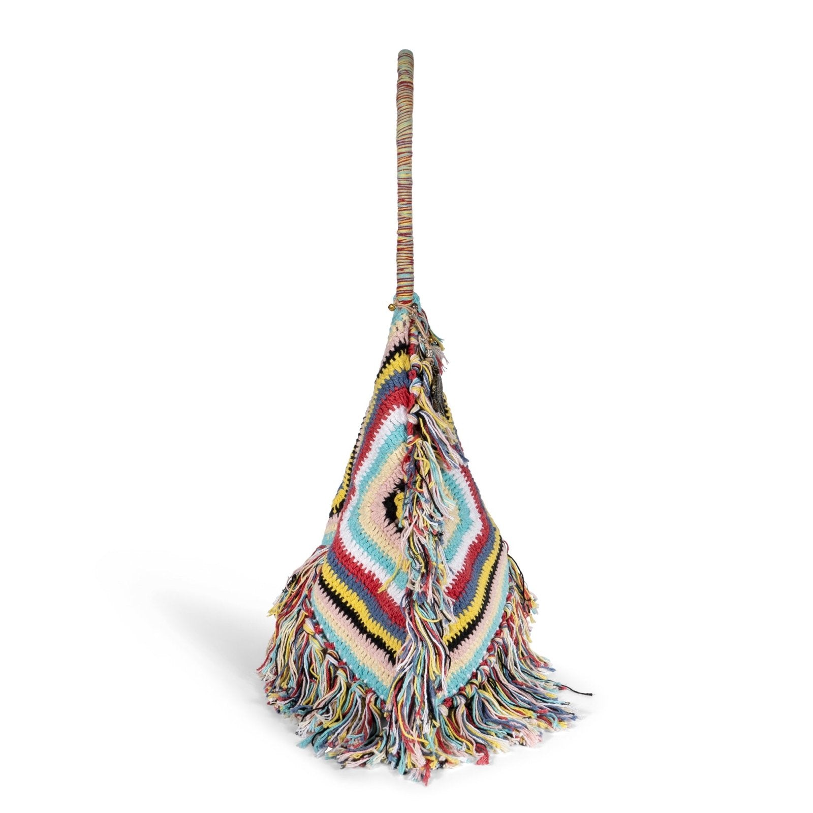 Hippie Bag Beuteltasche gehäkelt Handarbeit multicolor Fransen - ANOKHI