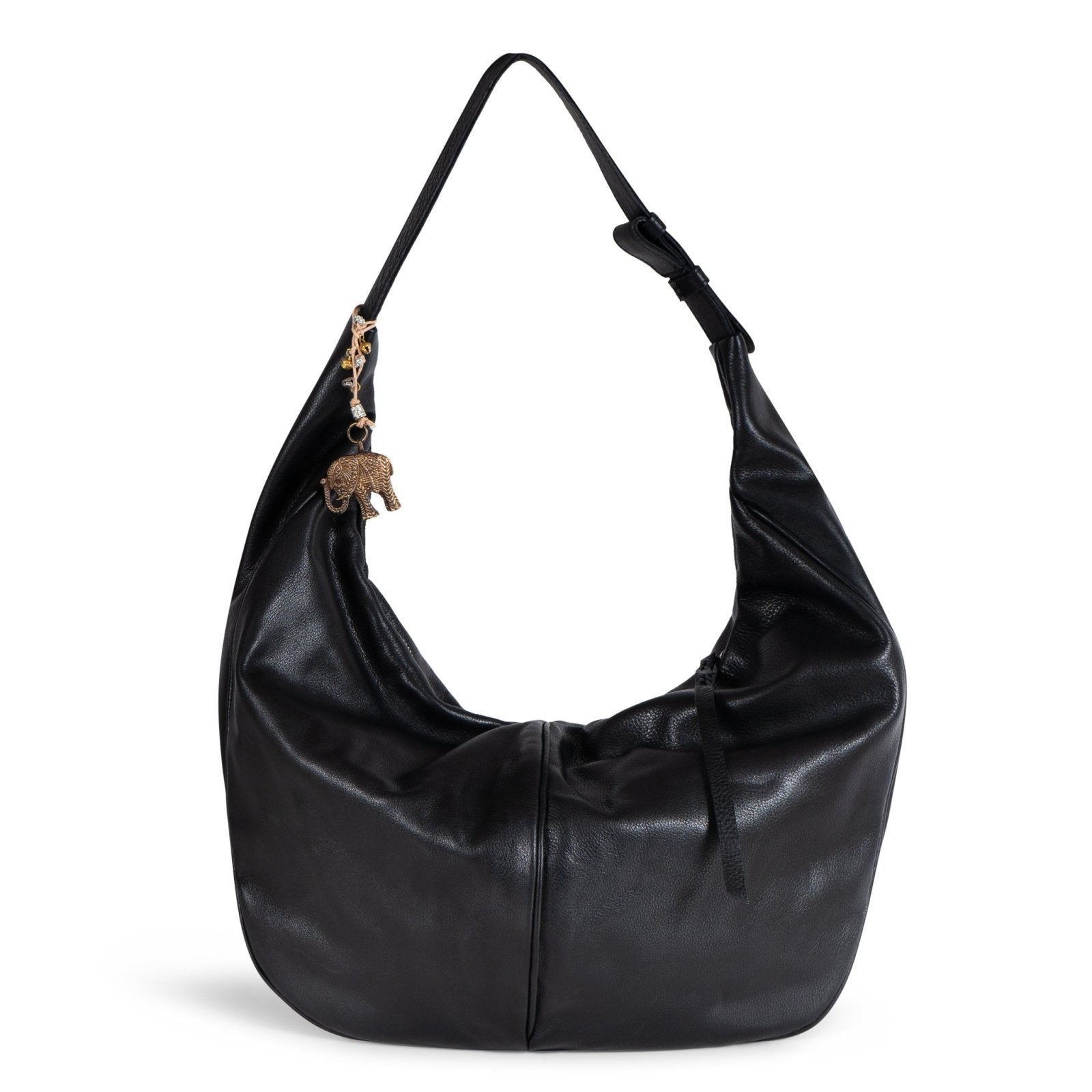 Hobo Bag Leder schwarz - ANOKHI