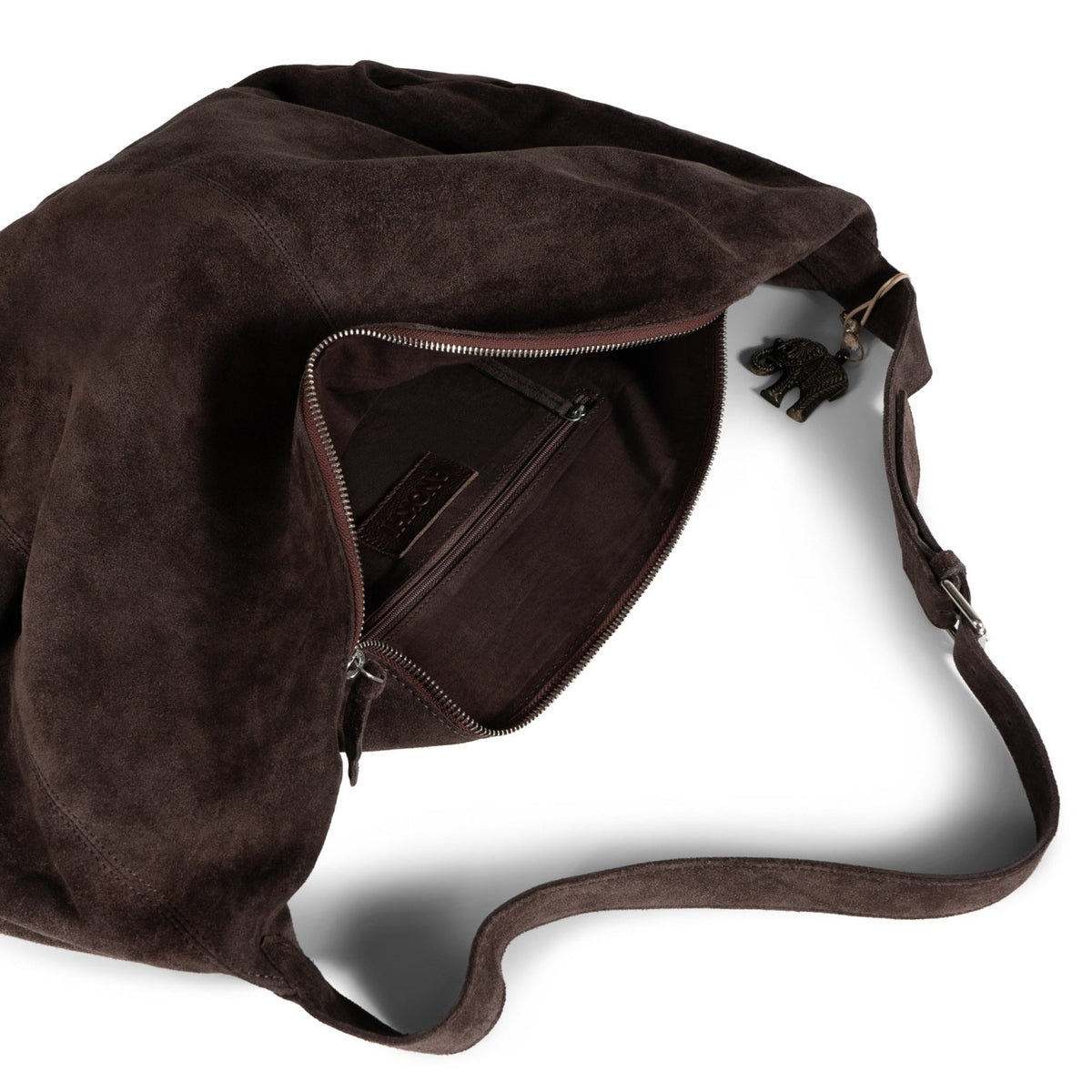 Hobo Bag Velourleder braun - ANOKHI