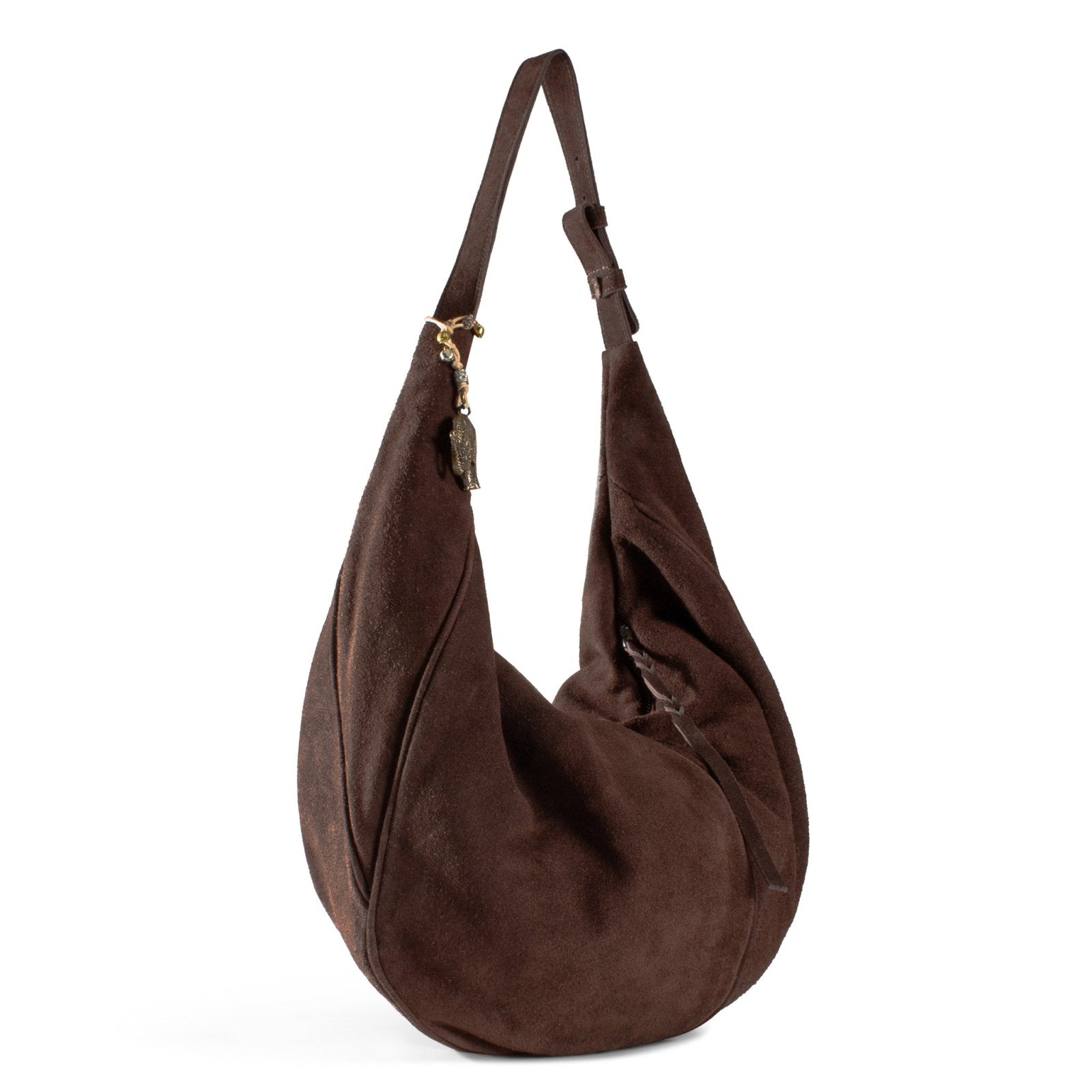 Hobo Bag Velourleder braun - ANOKHI