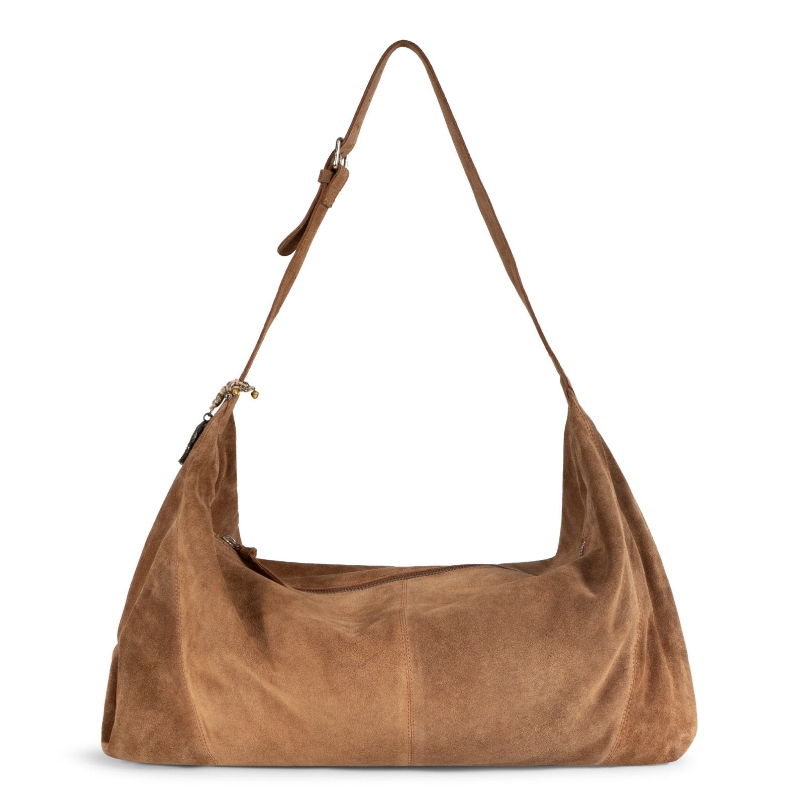 Hobo Bag Velourleder cognac - ANOKHI