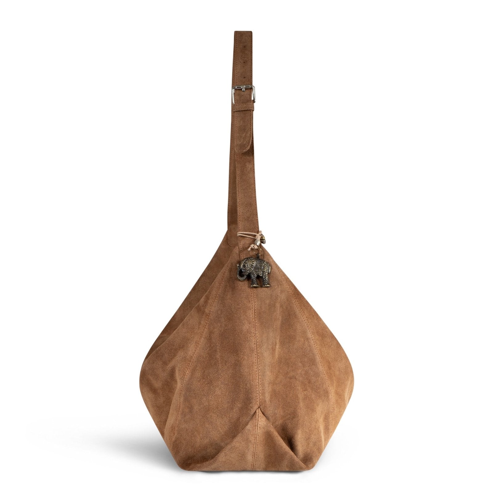 Hobo Bag Velourleder cognac - ANOKHI