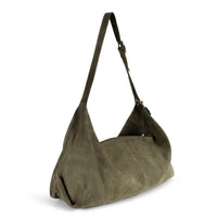 Hobo Bag Velourleder olive - ANOKHI