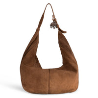 Hobo Bag Velourleder tan - ANOKHI