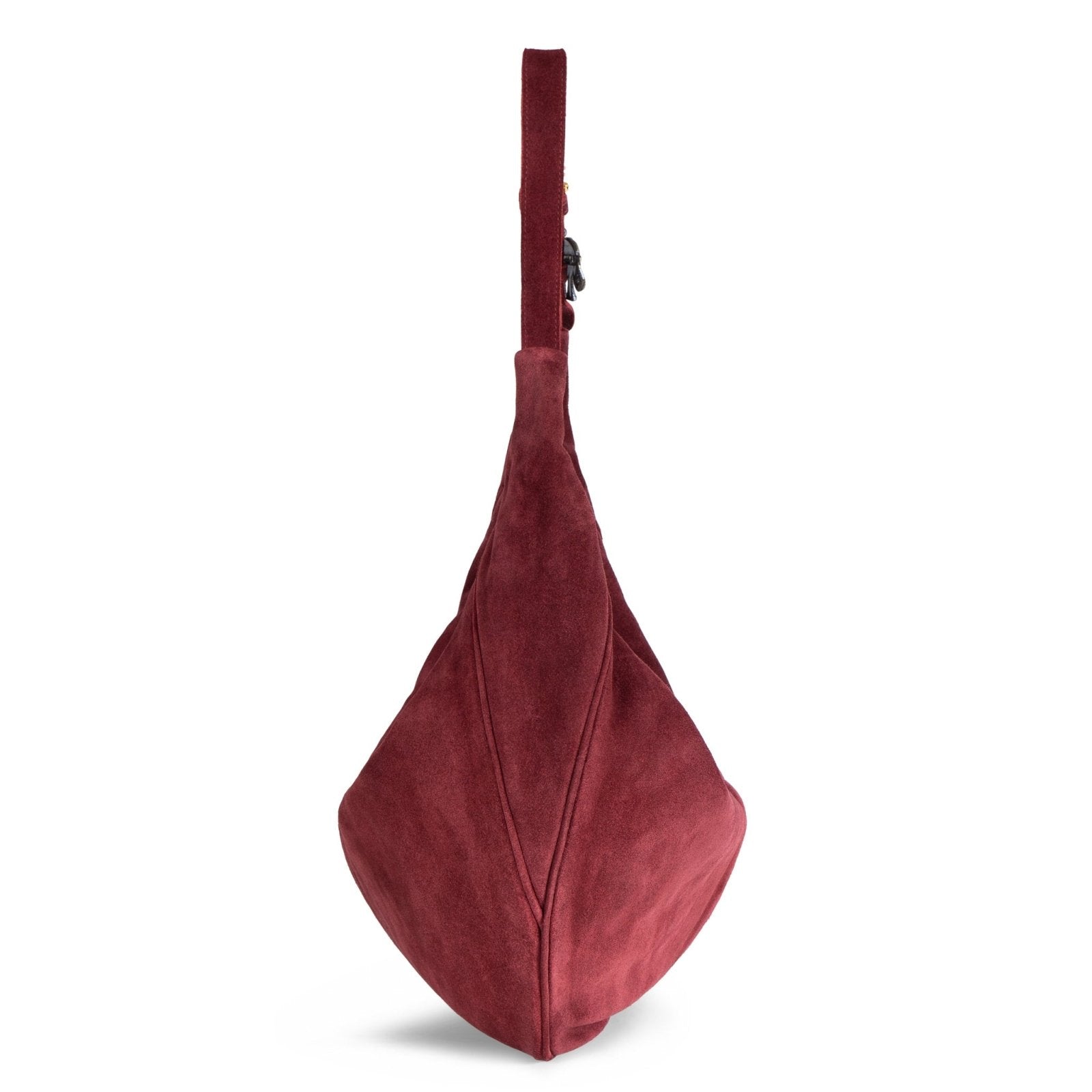 Hobo Bag Velourleder weinrot - ANOKHI