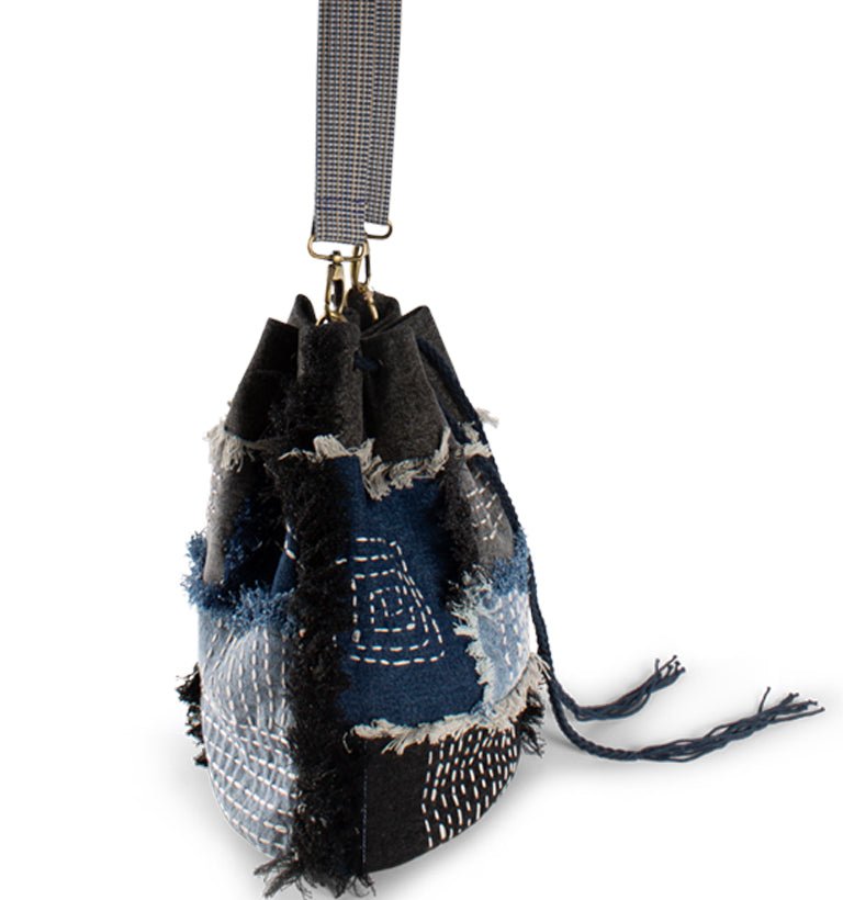 Jeansbeutel Handtasche Blau - ANOKHI