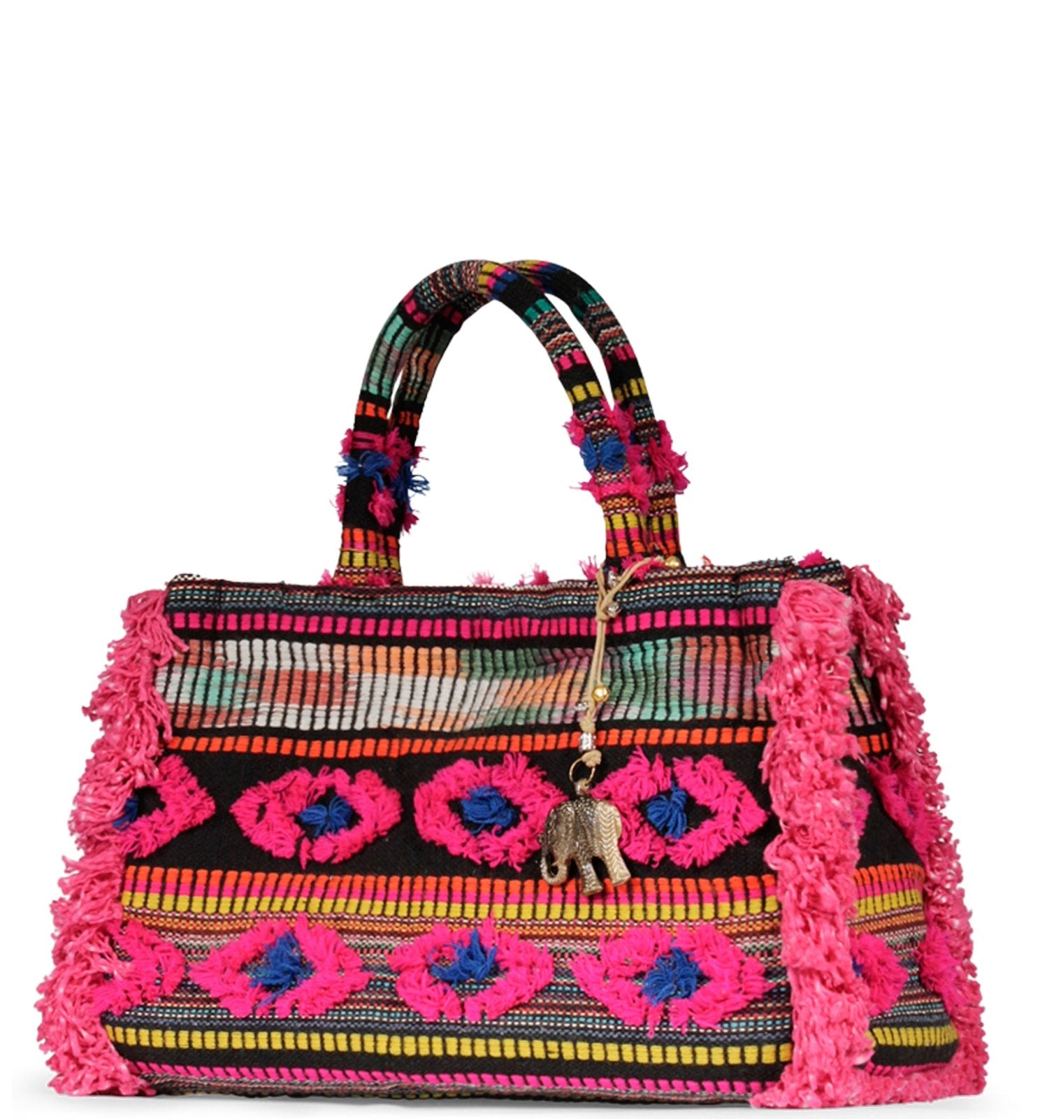 Mittel große Tote Bag mit Fransenapplikationen - ANOKHI