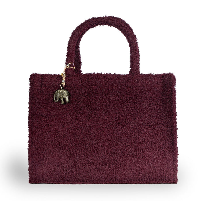 Shoulder Bag Jessy Large Bouclé — Merlot