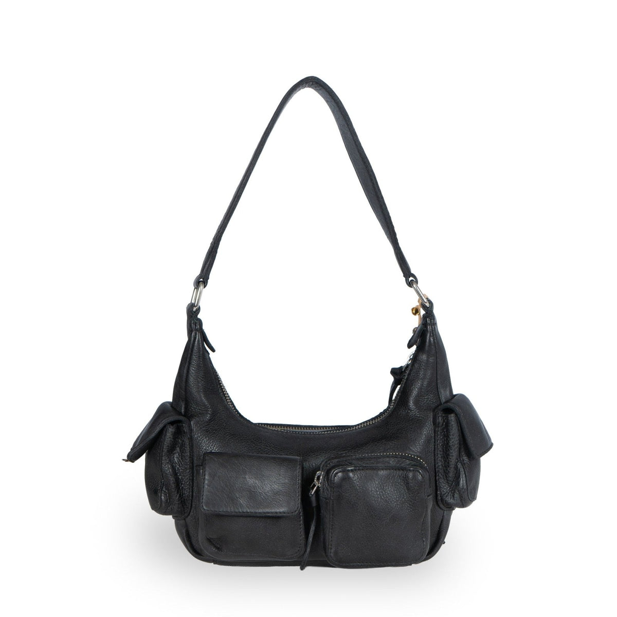 Schultertasche Leder schwarz - ANOKHI