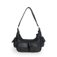 Schultertasche Leder schwarz - ANOKHI