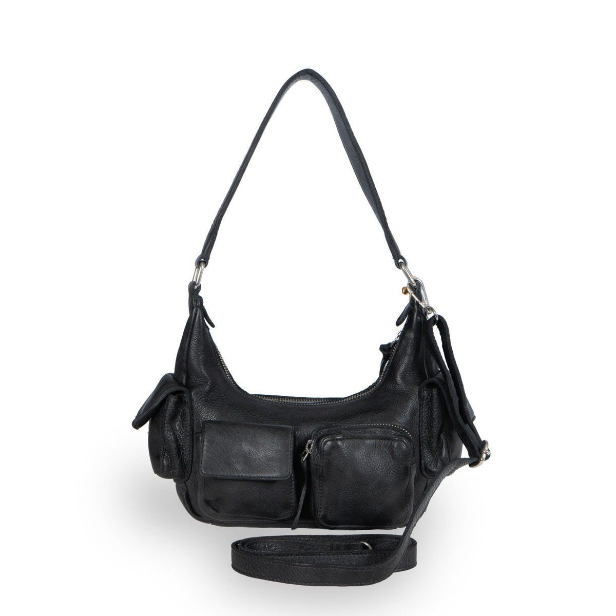 Schultertasche Leder schwarz - ANOKHI