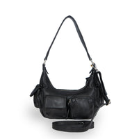 Schultertasche Leder schwarz - ANOKHI