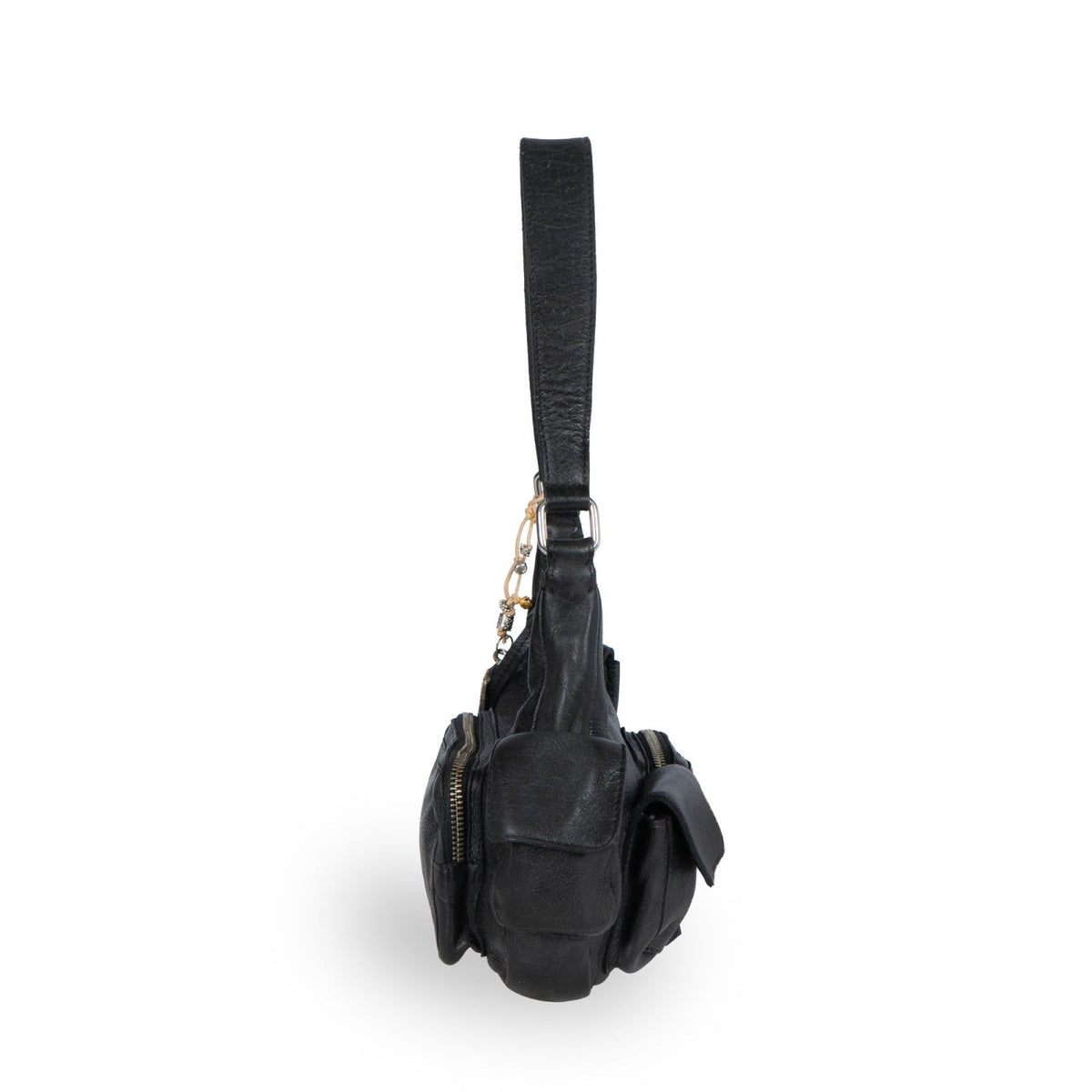 Schultertasche Leder schwarz - ANOKHI