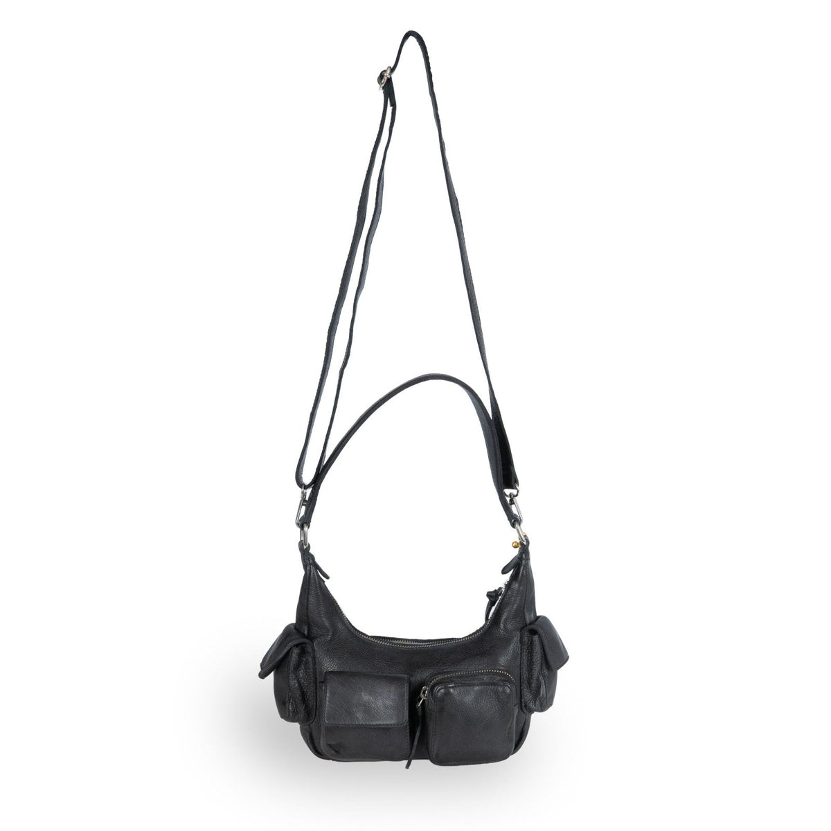 Schultertasche Leder schwarz - ANOKHI