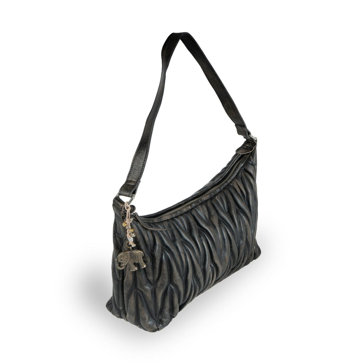 Schultertasche Leder vintage braun - ANOKHI