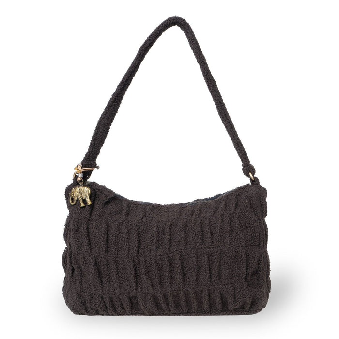 Schultertasche Mischa Large Bouclé — braun