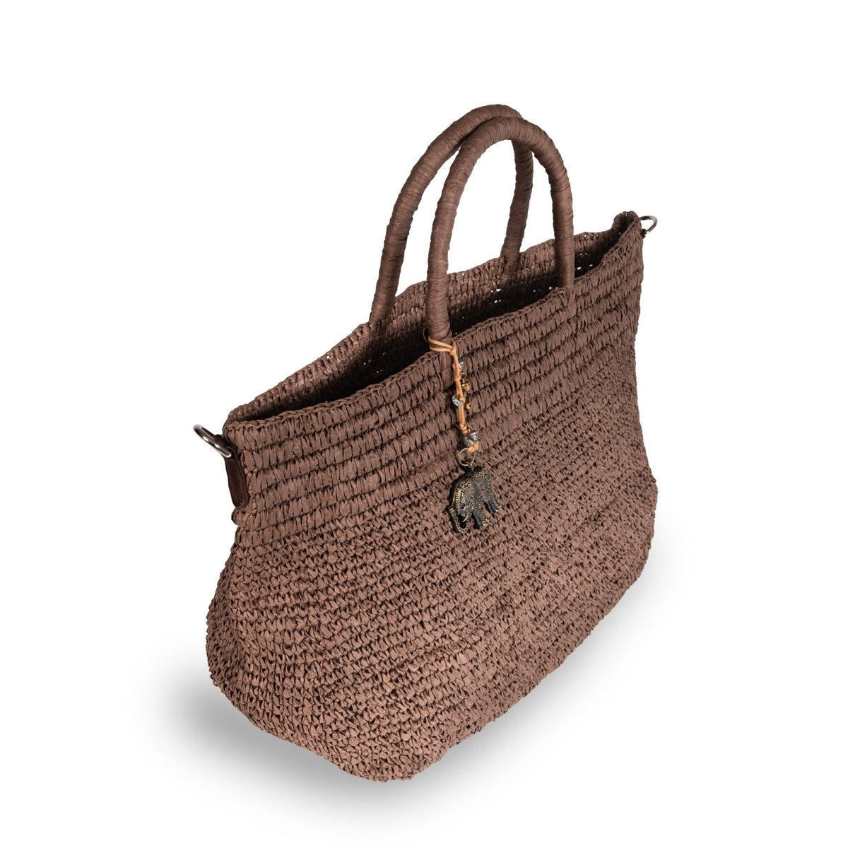 Tote Bag aus Bast Handarbeit braun - ANOKHI