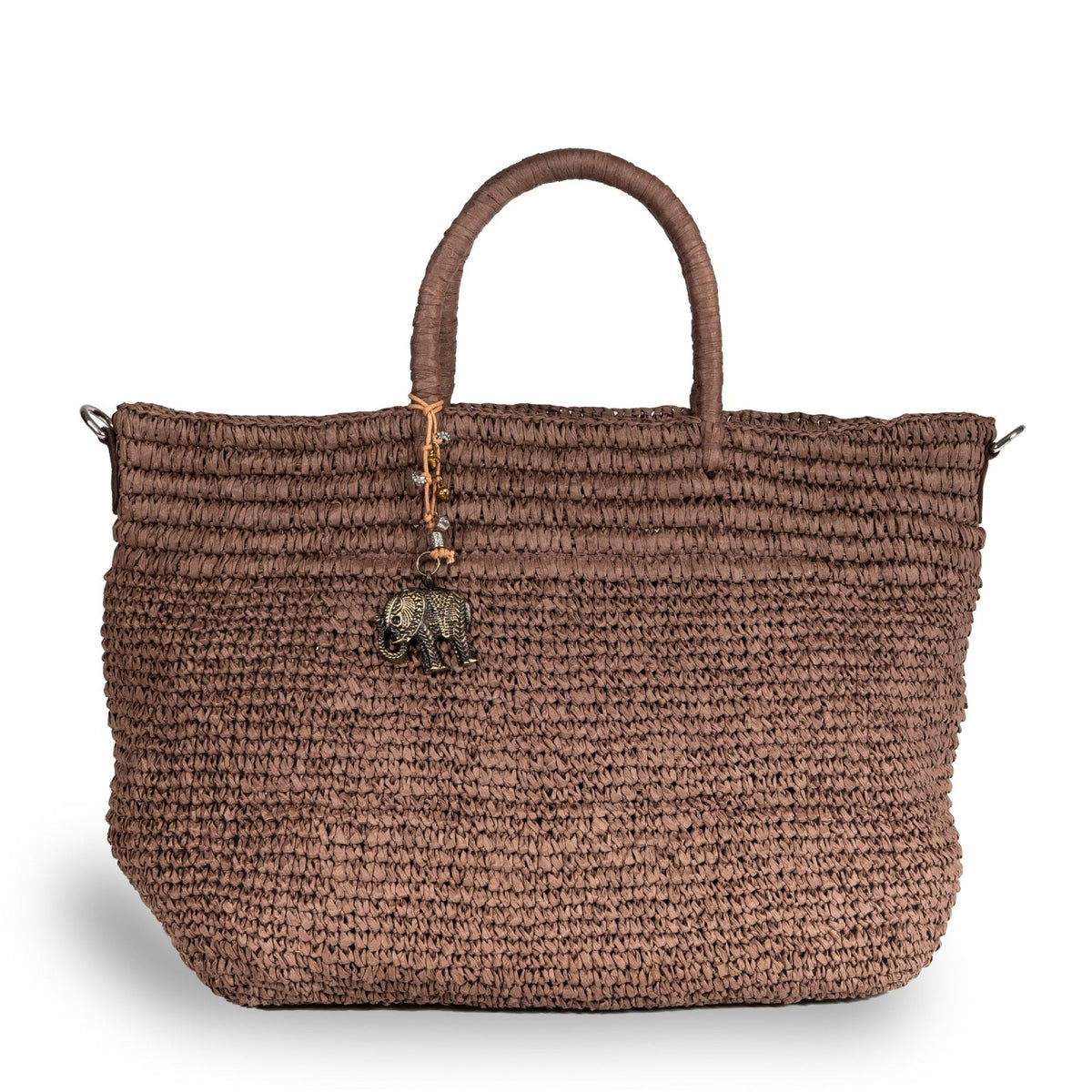 Tote Bag aus Bast Handarbeit braun - ANOKHI