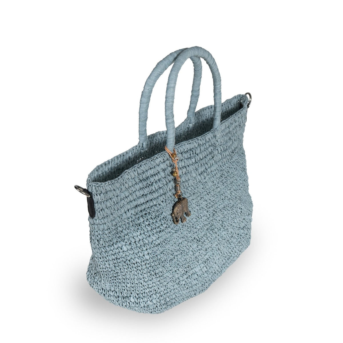 Tote Bag aus Bast Handarbeit grau - ANOKHI