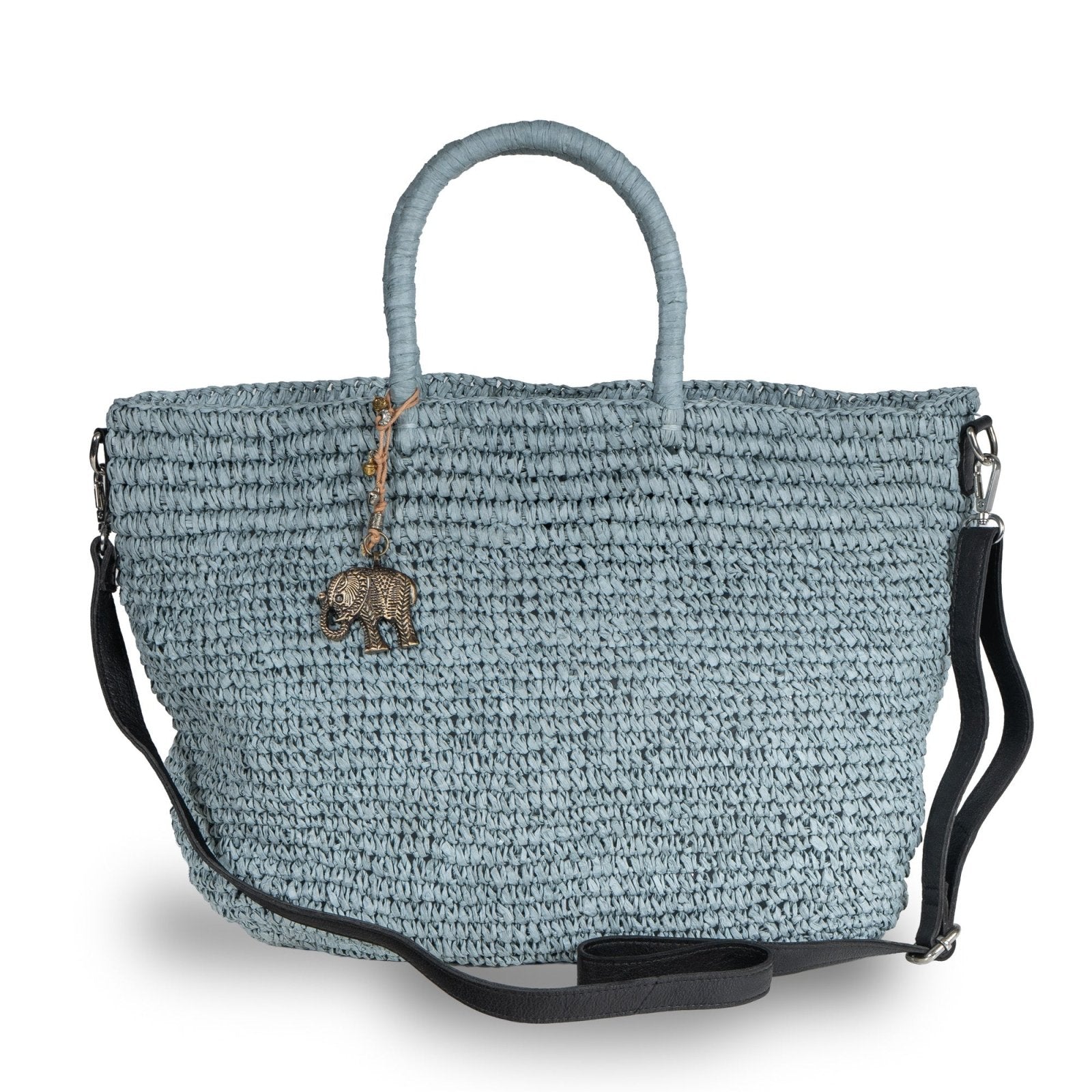 Tote Bag aus Bast Handarbeit grau - ANOKHI