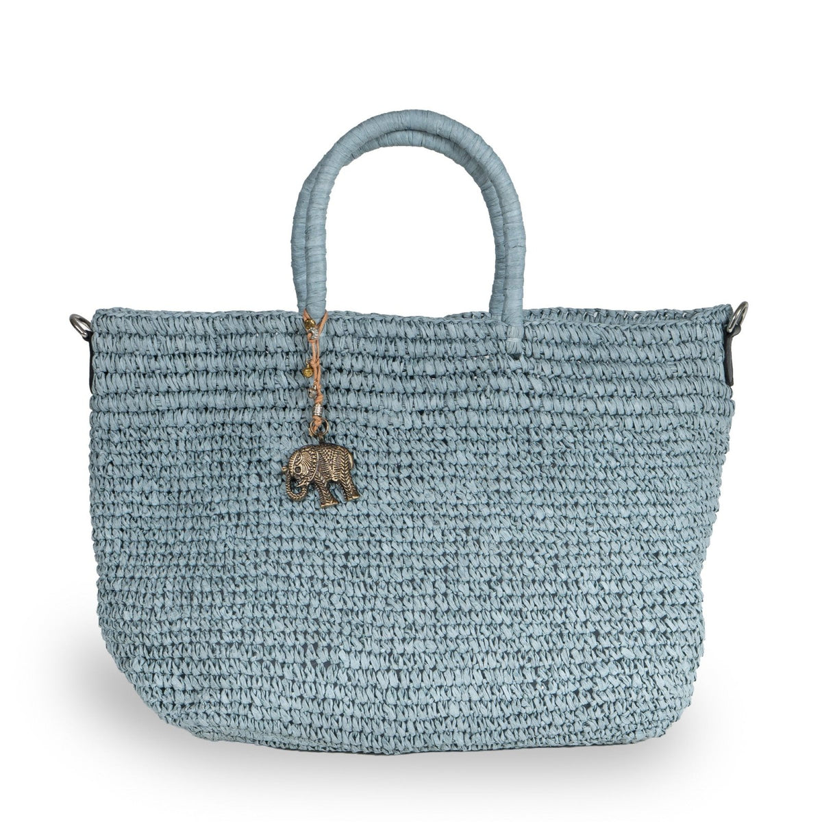 Tote Bag aus Bast Handarbeit grau - ANOKHI