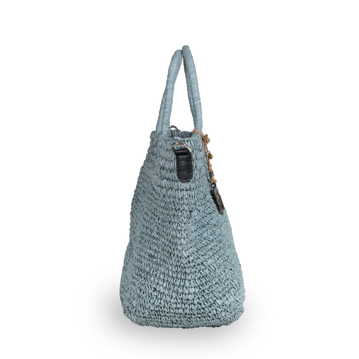 Tote Bag aus Bast Handarbeit grau - ANOKHI