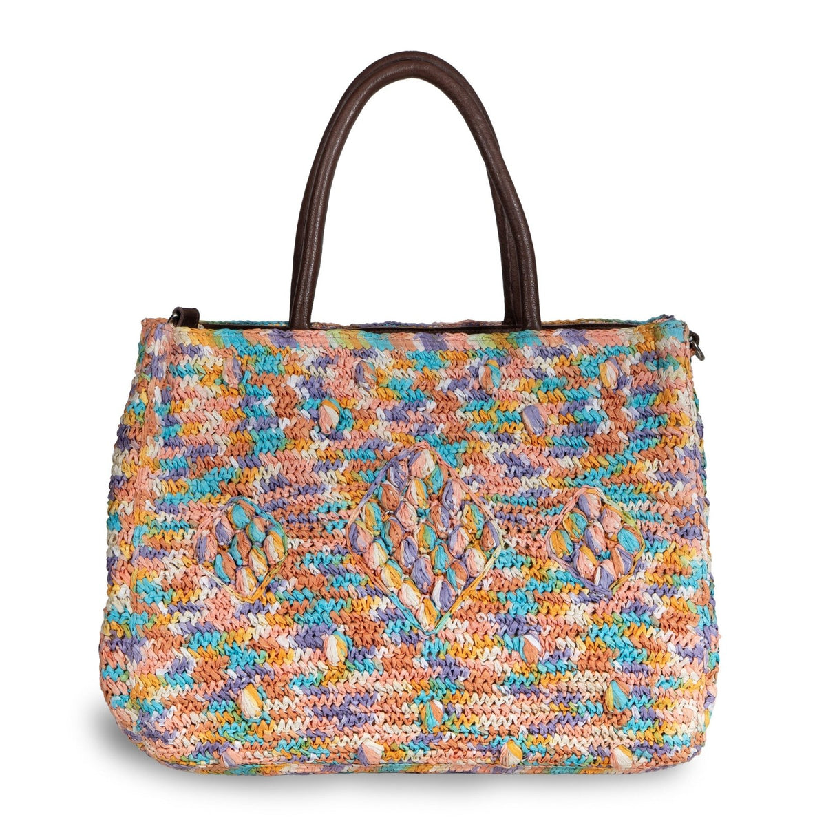 Tote Bag aus Bast Handarbeit multicolor - ANOKHI