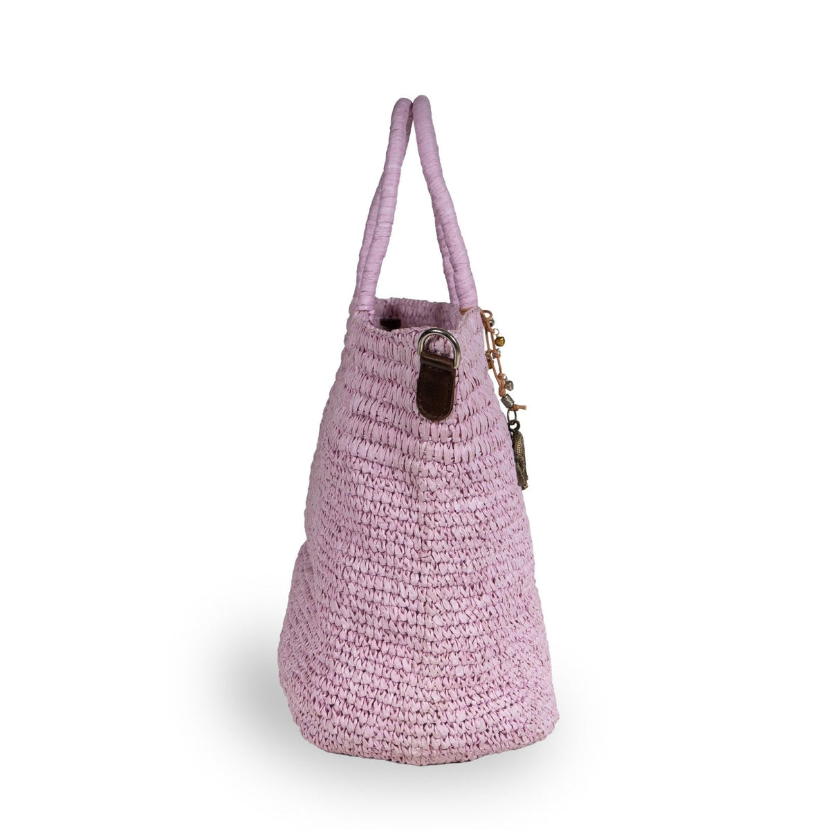 Tote Bag aus Bast Handarbeit rose - ANOKHI