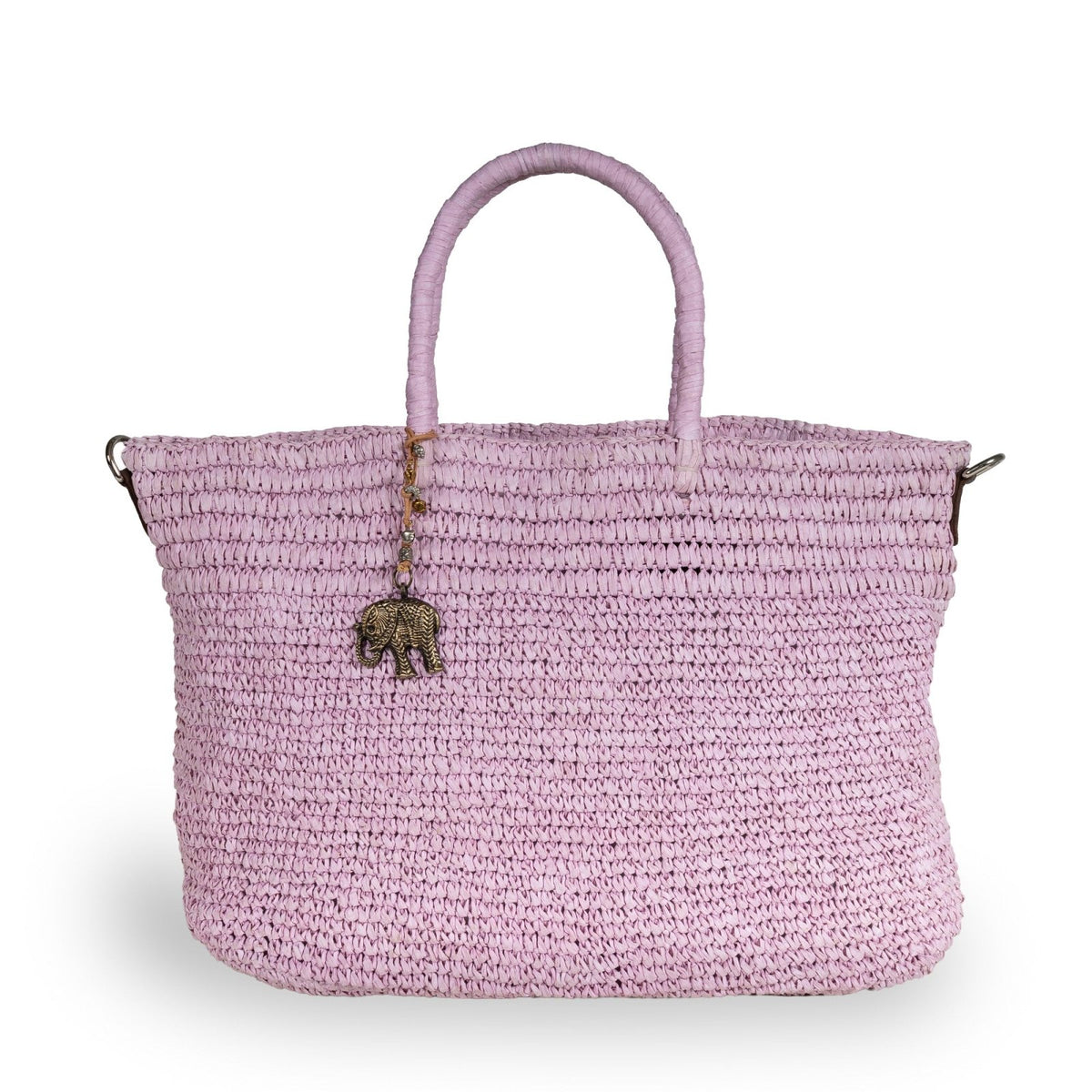 Tote Bag aus Bast Handarbeit rose - ANOKHI