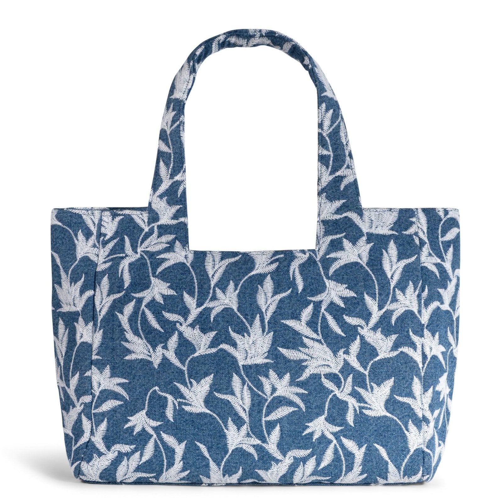 Tote Bag Blue Denim Blumenstick weiß - ANOKHI