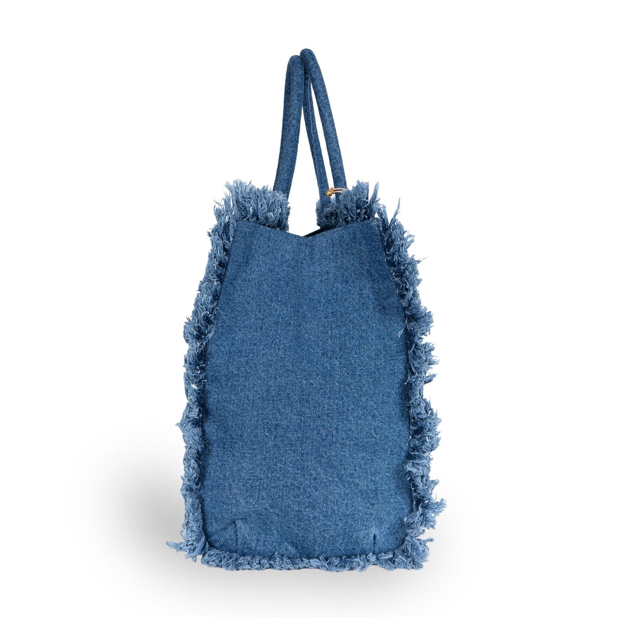 Tote Bag Denim blau Fransen - ANOKHI