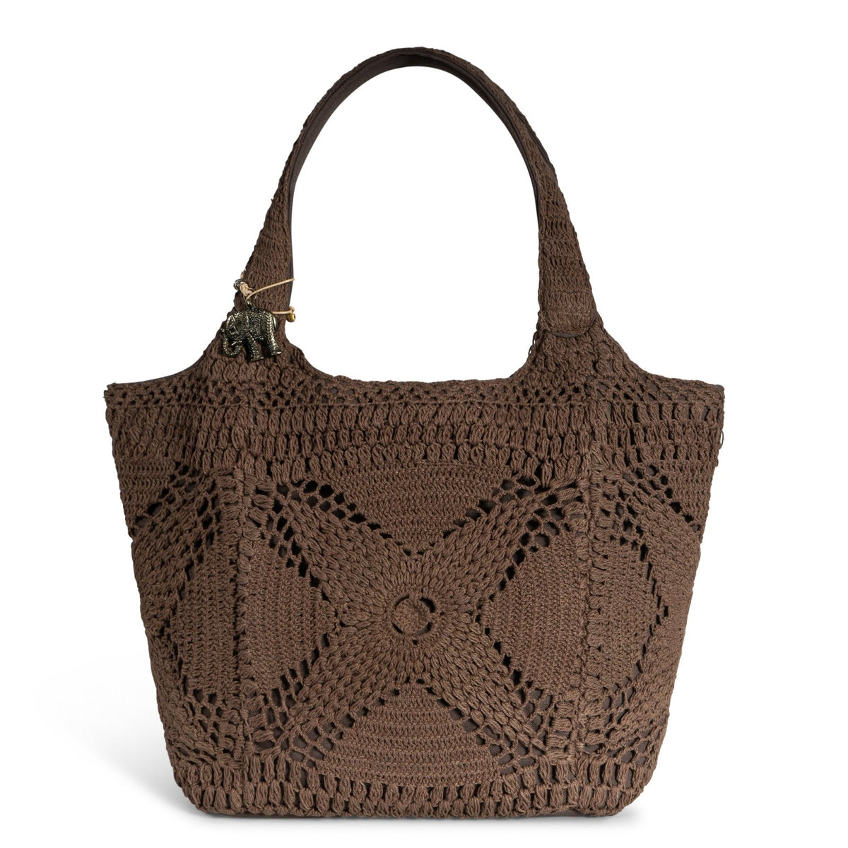Tote Bag gehäkelt Handarbeit braun - ANOKHI