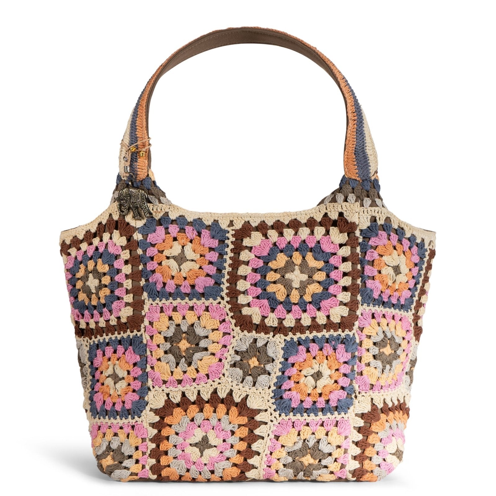 Tote Bag gehäkelt Handarbeit multicolor - ANOKHI