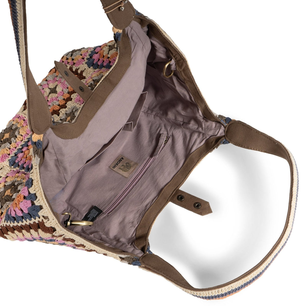 Tote Bag gehäkelt Handarbeit multicolor - ANOKHI