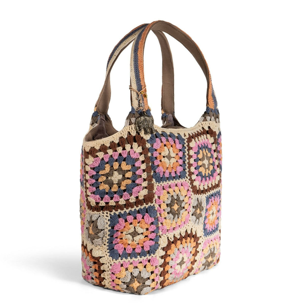 Tote Bag gehäkelt Handarbeit multicolor - ANOKHI