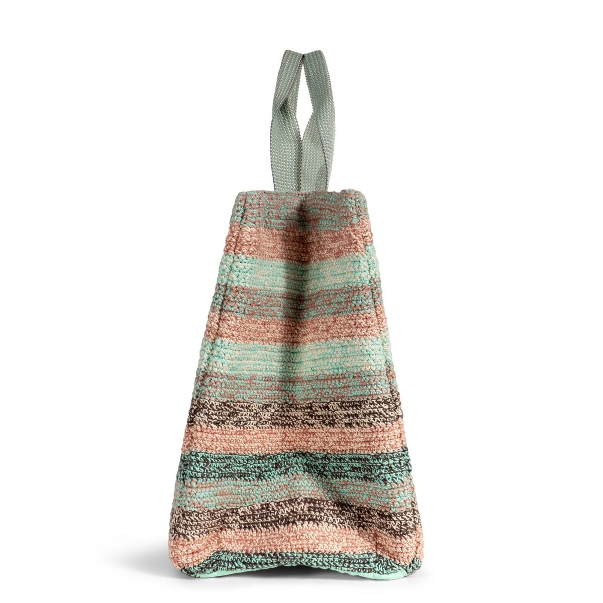 Tote Bag gehäkelt Handarbeit Streifen multicolor - ANOKHI