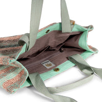 Tote Bag gehäkelt Handarbeit Streifen multicolor - ANOKHI